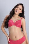 Zivame Dreamcatcher Padded Regular Wired 3/4th Coverage Lace Bra - Claret Red — thumbnail 2